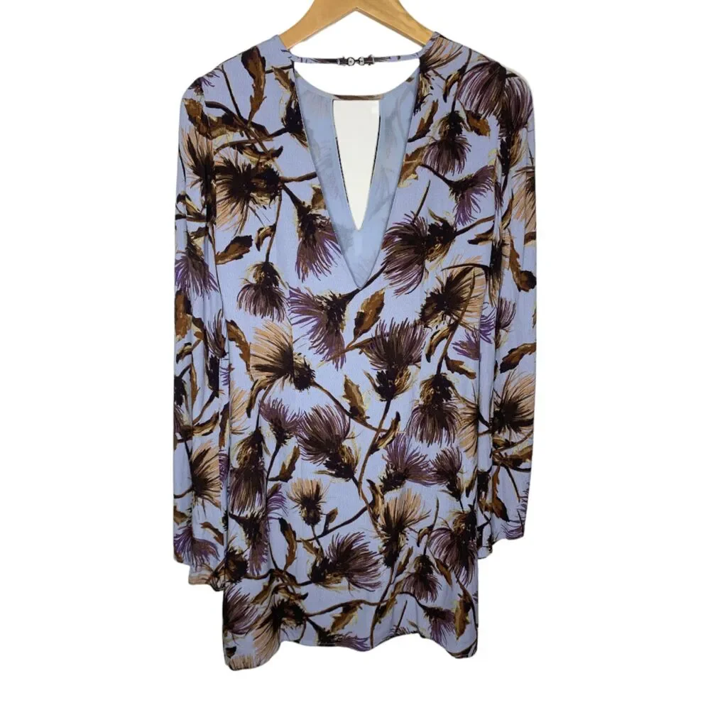 Kimchi Blue floral mini dress bell sleeve size small